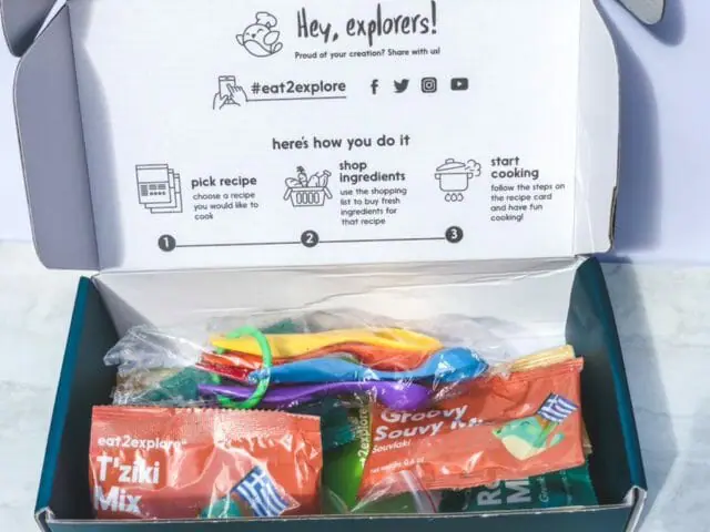  Eat2Explore Subscription Box - Explore the World Through Food/ Box Includes 3 Kid-Friendly Recipes, Shopping List for Fresh Ingredients &  Cooking Tools