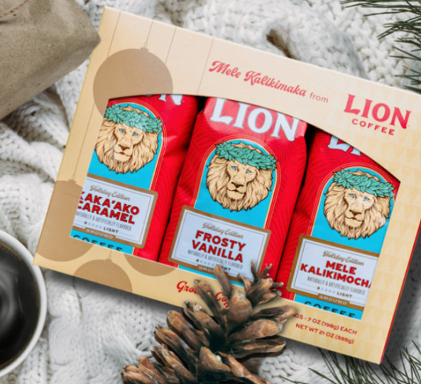 Lion-Holiday-Flavors-Gift-Set-from Hawaiin Coffee Company