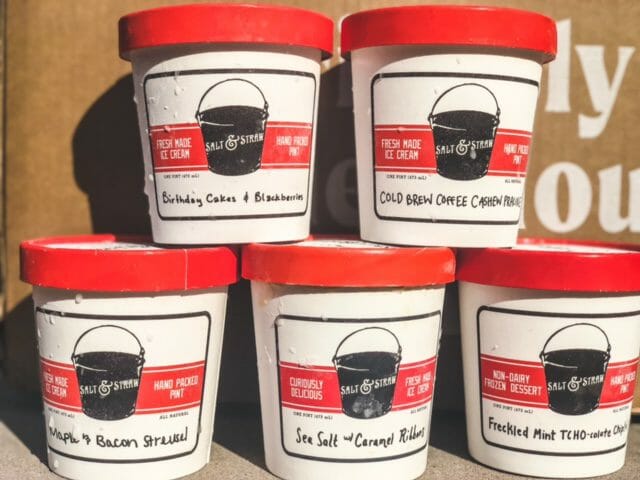 close up ice cream pints-Salt and Straw Ice Cream delivery Review-mealfinds