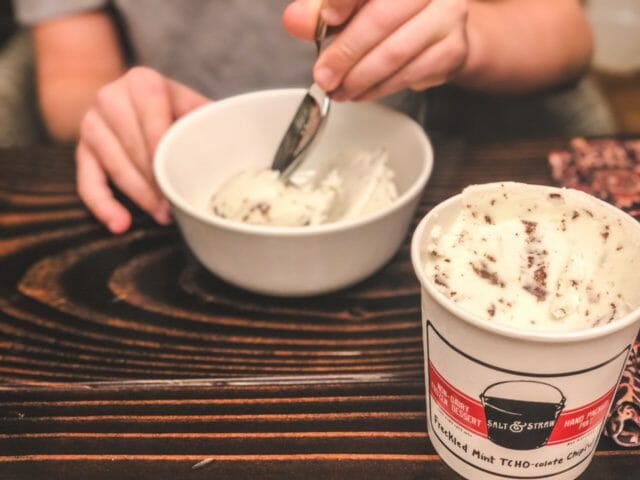vegan mint chocolate chip ice cream-salt and straw ice cream review-mealfinds